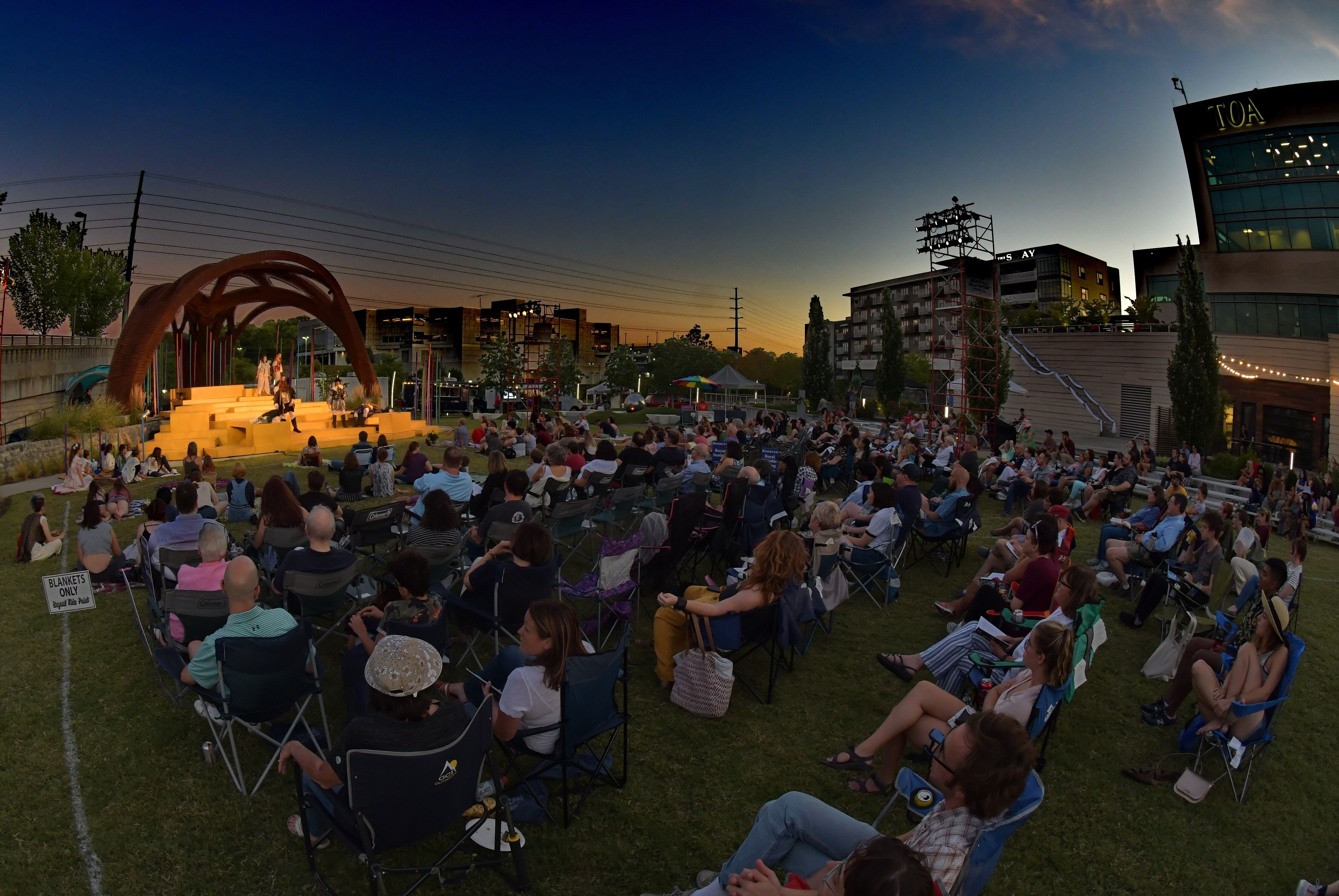 Stage at One City at night time